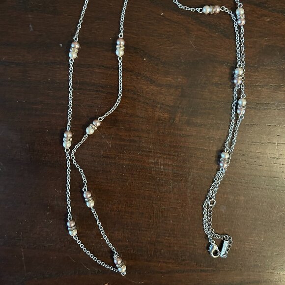 Jewelmint pearl/rhinestone necklace - Picture 2 of 3